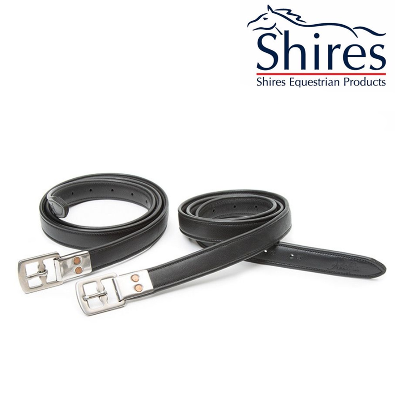 Shires Adelfia Grand Prix Non Stretch Stirrup Leathers - Black 